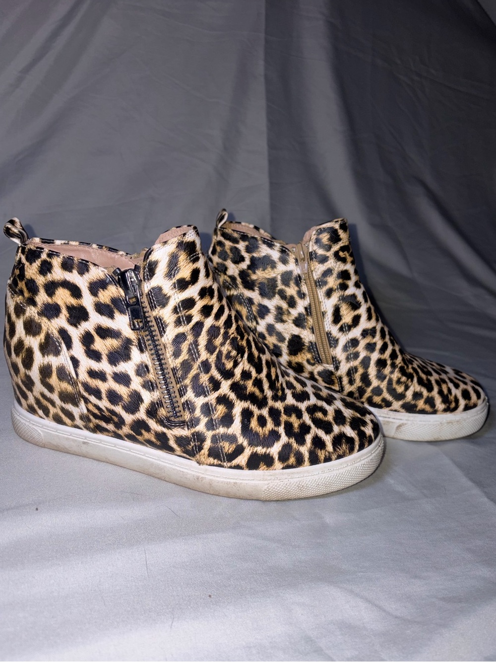 Natural Reflections Leopard Print Wedge Sneakers